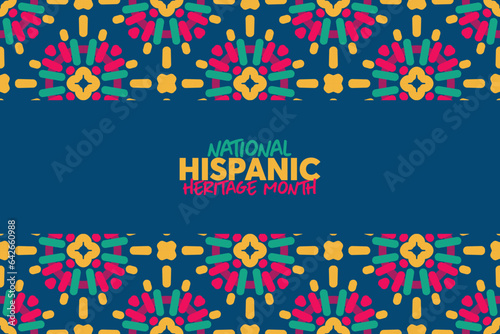 National Hispanic Heritage Month. Hispanic and Latino Americans culture. Background, poster, greeting card, banner design.