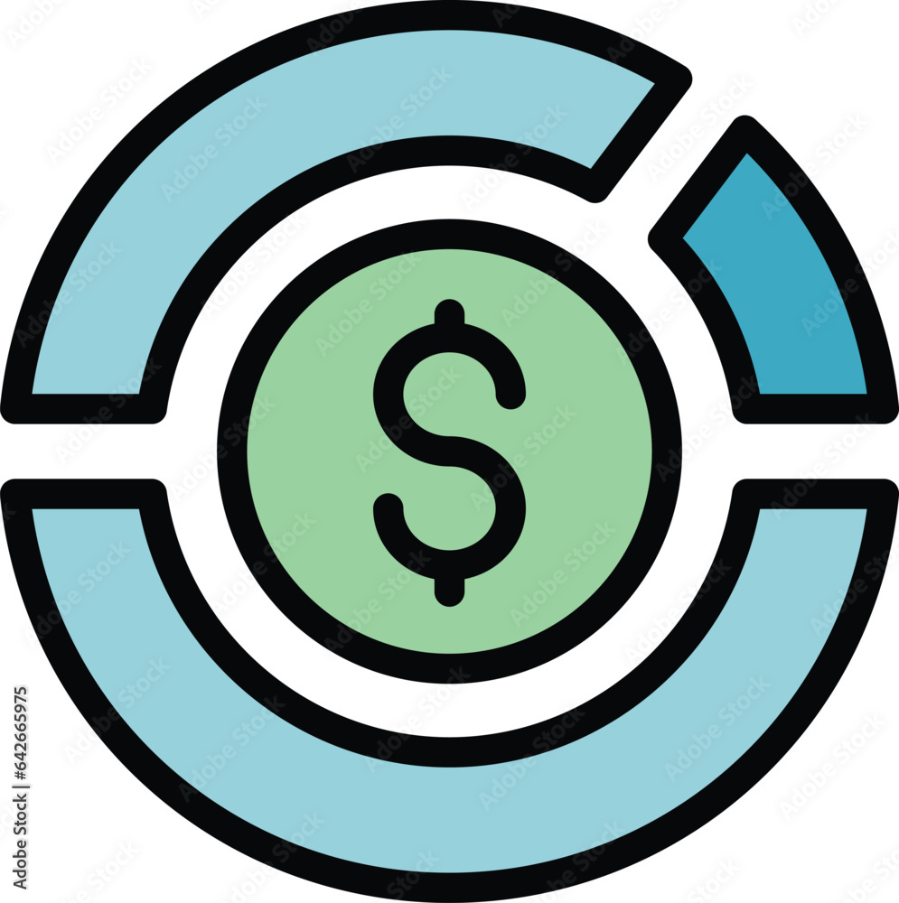 Loan scheme icon outline vector. Credit cost. Cash budget color flat Loan scheme icon outline vector. Credit cost. Cash budget color flat