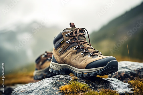 hiking boots in the mountains © Dinusha
