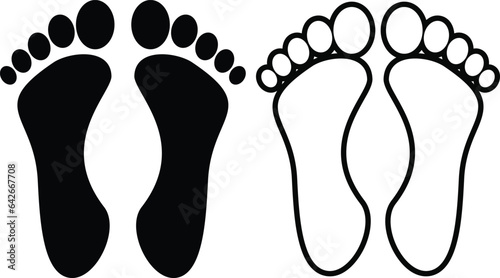 Set of footprint vector illustrations