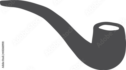 Smoking pipe icon. Black old tobacco symbol