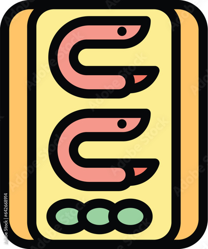 Seafood pack icon outline vector. Zagreb map. City nature color flat