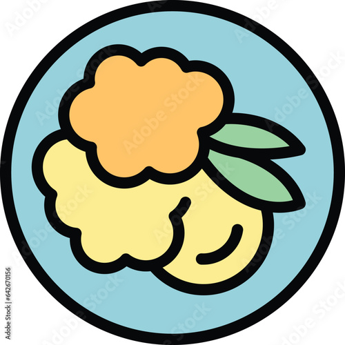 Montenegro cuisine icon outline vector. Map tour. Area atlas color flat