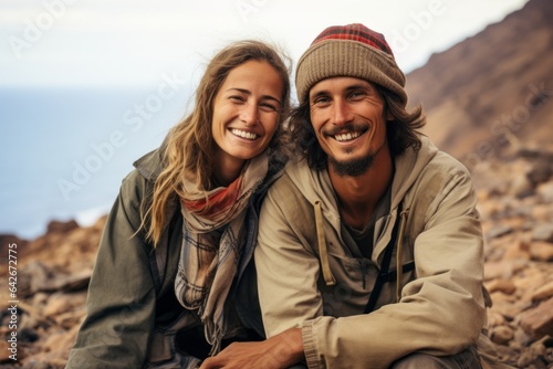 Couple in their 30s smiling at the Socotra Island in Yemen © Hanne Bauer