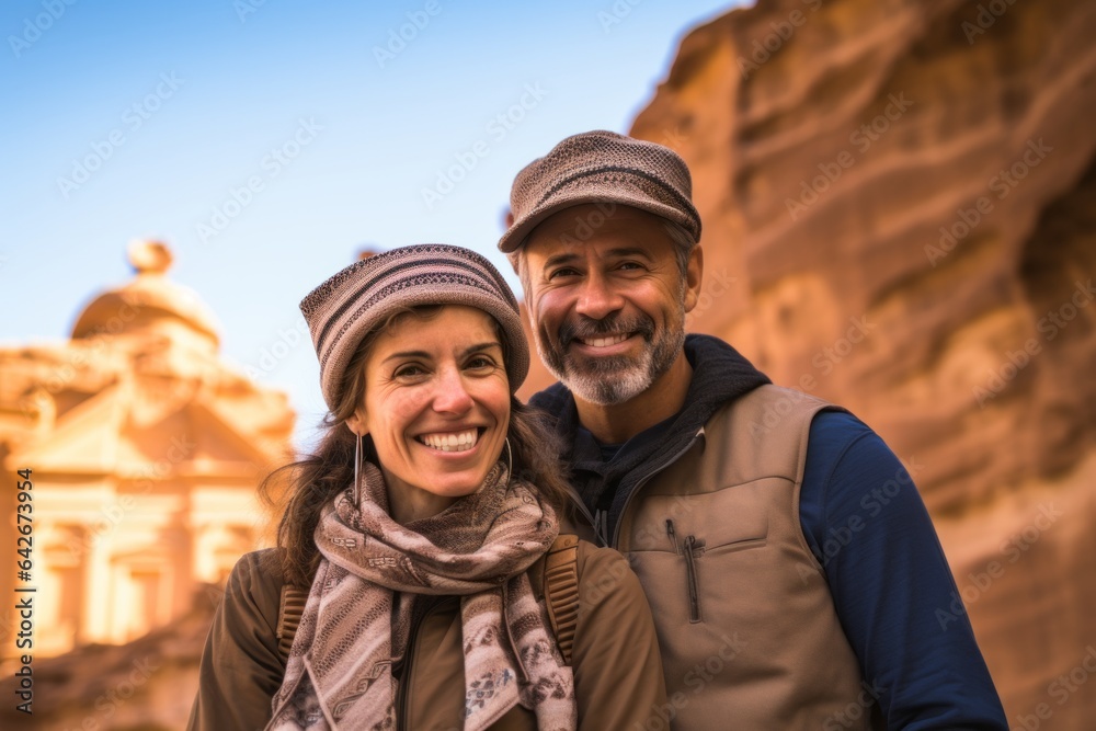 Couple in their 40s at the Petra in Ma'an Jordan