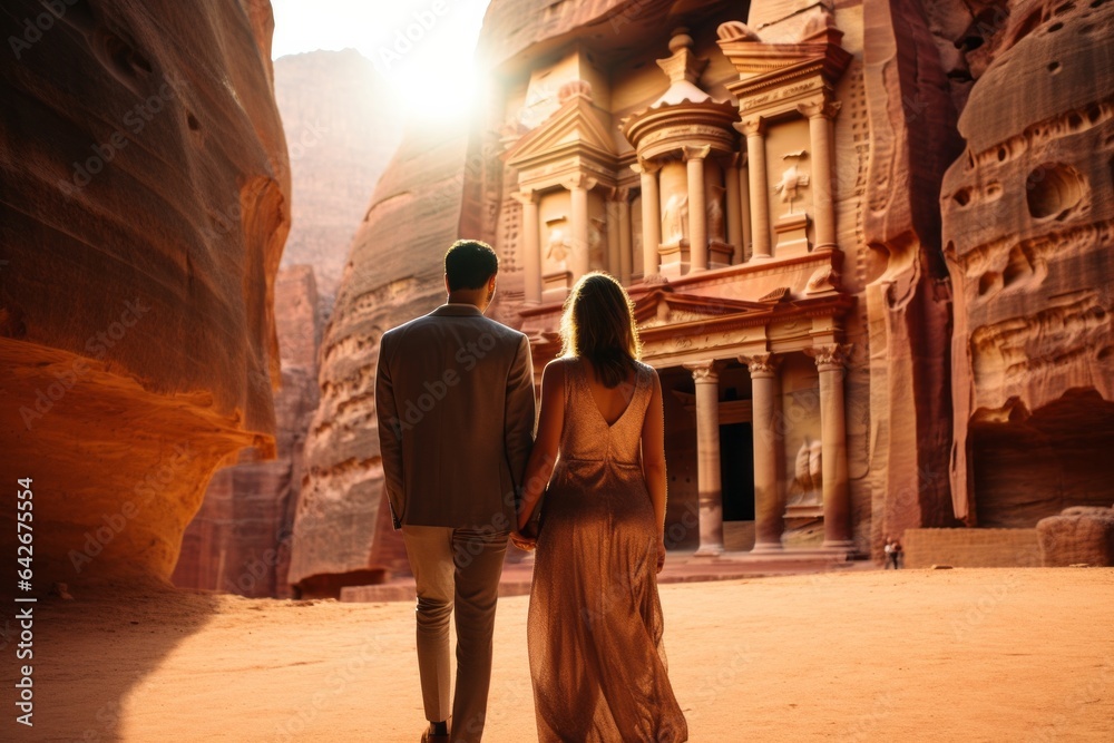 Couple in their 40s at the Petra in Maan Jordan