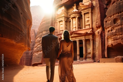 Couple in their 40s at the Petra in Maan Jordan © Anne Schaum