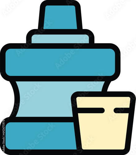 Tooth liquid icon outline vector. Gem diamond. Magic stone color flat