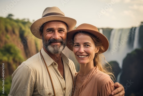 Couple in their 40s at the Victoria Falls in Zambia/Zimbabwe © Hanne Bauer