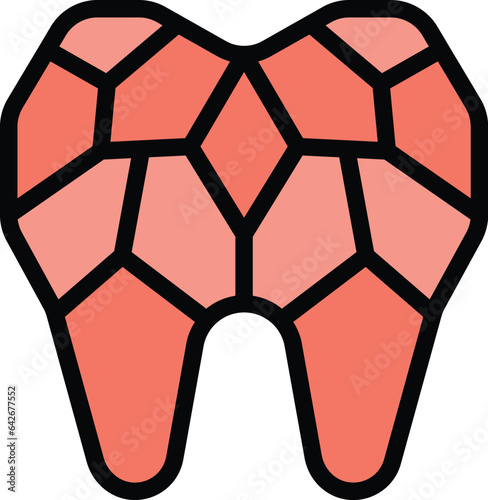 Silver tooth icon outline vector. Magic ring. Care teeth color flat
