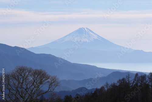 八ヶ岳牧場よりの富士冬景