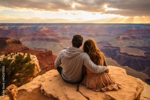 Couple in their 30s at the Grand Canyon in Arizona USA
