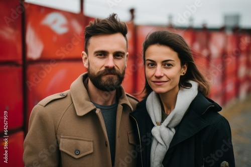 Couple in their 30s at the Berlin Wall in Berlin Germany