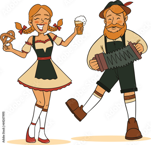 illustration of  germany people with a beer