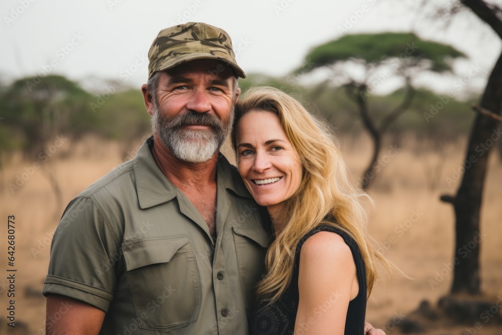 Couple in their 40s at the Kruger National Park in Limpopo/Mpumalanga South Africa
