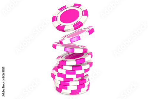 Classic pink and white poker chips
