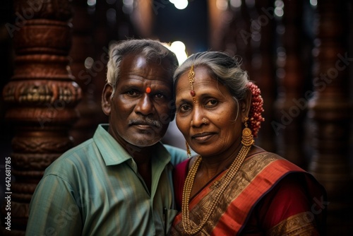Couple in their 40s at the Meenakshi Amman Temple in Madurai India