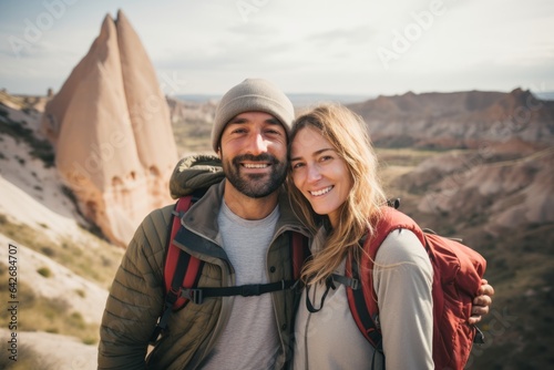 Couple in their 30s at the Cappadocia in Nevşehir Province Turkey