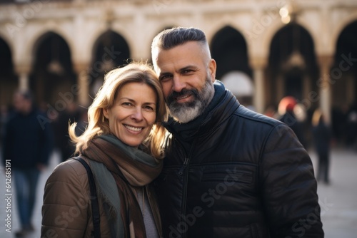 A couple in their 40s at the Umayyad Mosque in Damascus Syria