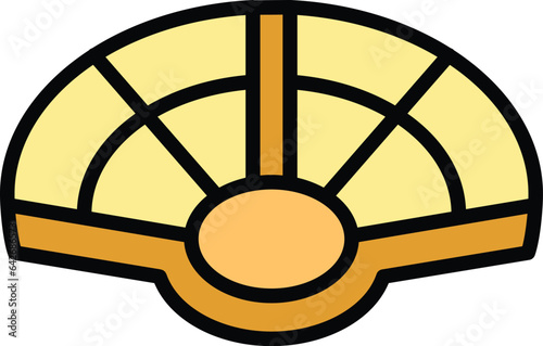 Classroom amphitheater icon outline vector. Ancient building. Stadium seat color flat