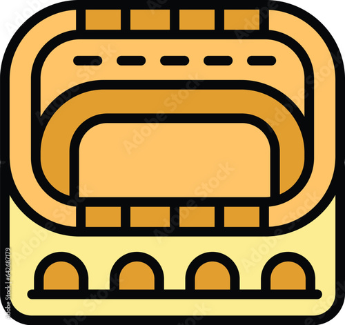 Amphitheater icon outline vector. Ancient work. Old hall color flat