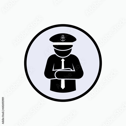 Captain Icon. Admiral Symbol - Vector.     