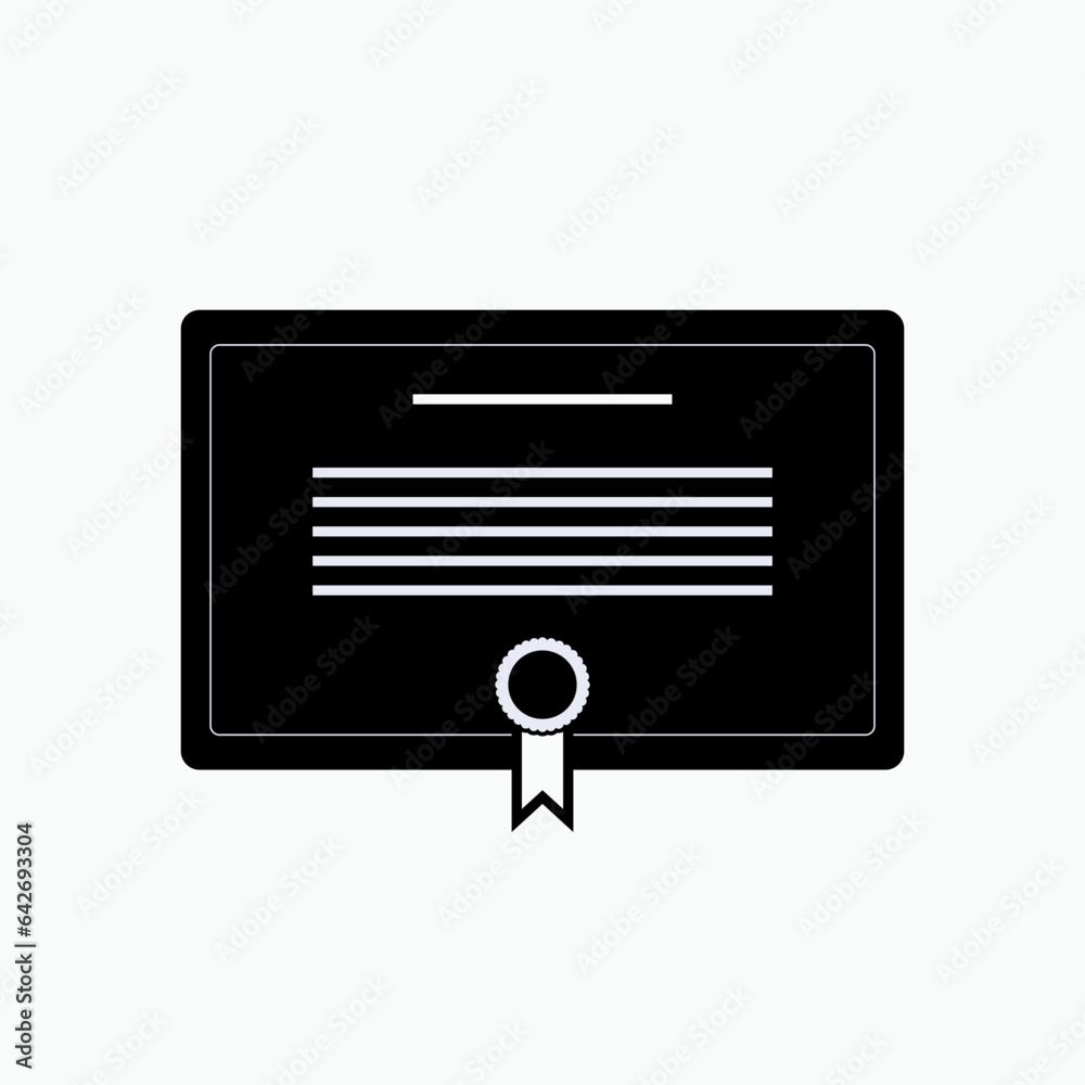 Certificate Icon. Document, Warranty Symbol - Vector. Certificate Icon. Document, Warranty Symbol - Vector.