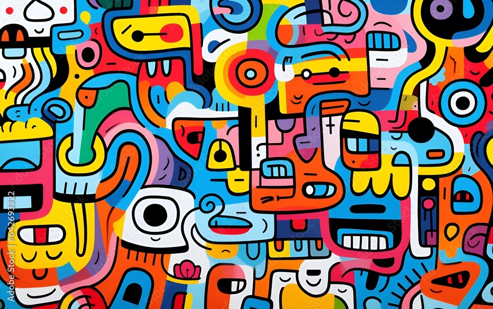 Animated and colorful doodle pattern background Animated and colorful doodle pattern background