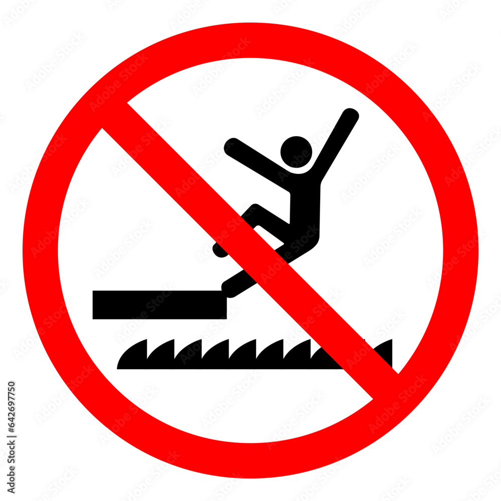 Vetor de Injury Hazard Falling Of Saw Moving Hazard Symbol Sign, Vector