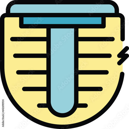 Electric pest icon outline vector. Malaria control. Anti spray color flat