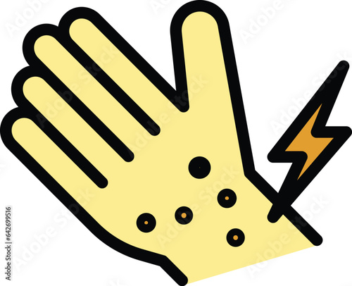 Insect control icon outline vector. Spray bite. Cute bug color flat
