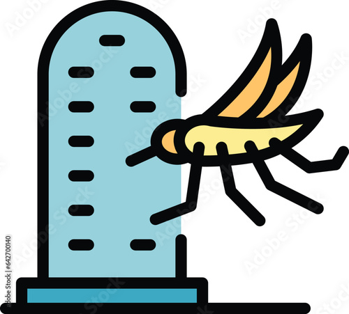 Insect fly icon outline vector. Cute bug. Pest spray color flat