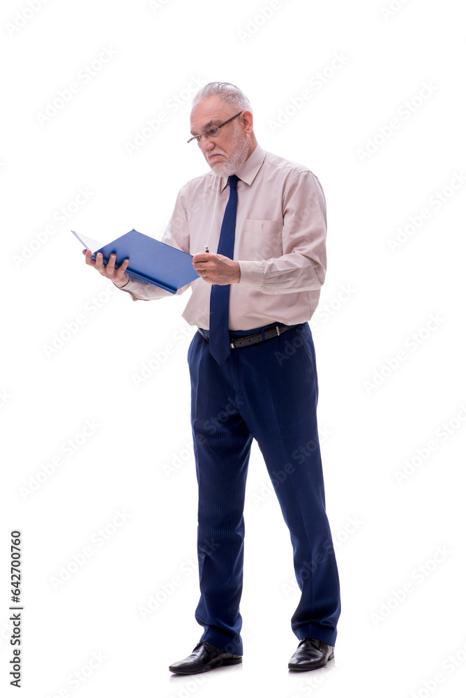 Old businessman isolated on white Old businessman isolated on white