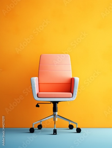 Modern Desk chair Office Furniture Photorealistic Vertical Illustration. Interior design. Ai Generated Bright Illustration with Modern Ergonomic Desk chair Office Furniture.