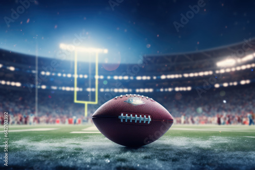 Stadium Spectacle: American Football Goal in Super Bowl Setting 