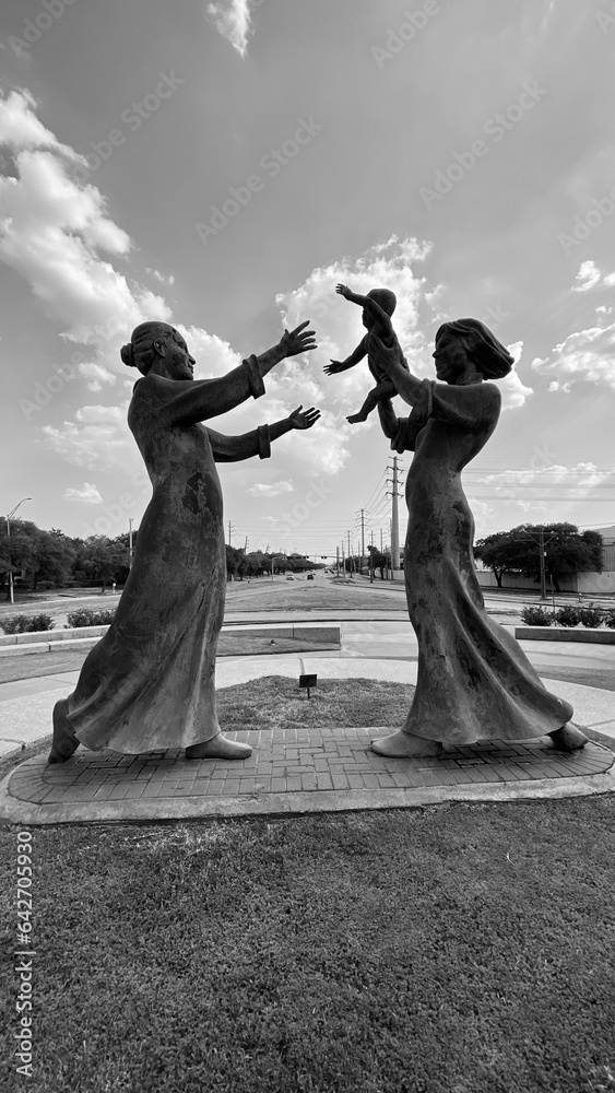 Mother and Daughters Statue in Houston, Texas, USA. 