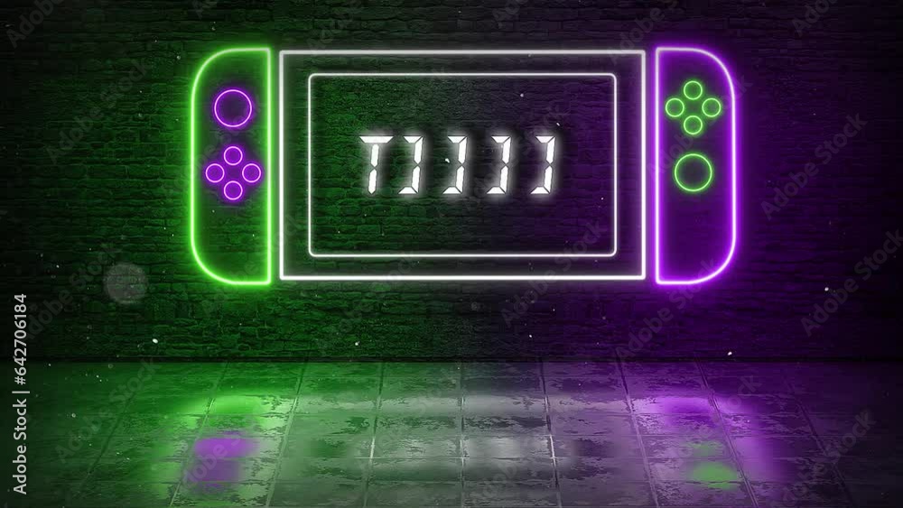 Party In Neon Game Console Green And Purple Party In Neon Game Console Green And Purple