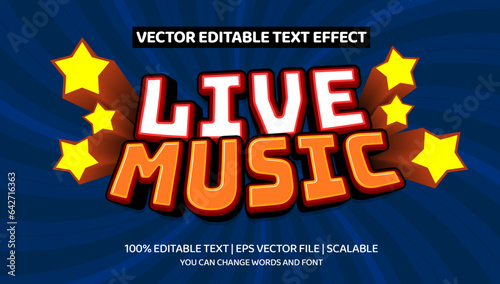 editable text effect, live music 3d cartoon style 