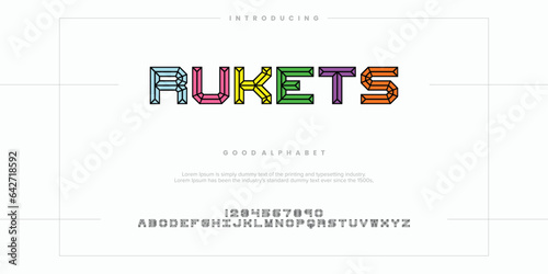 Modern abstract digital alphabet font. Minimal technology typography, Creative urban sport fashion futuristic font and with numbers. vector illustration