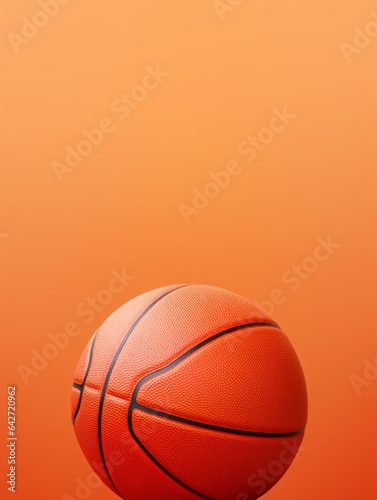 Professional Basketball ball Sports Equipment Photorealistic Vertical Illustration. Sporting Gear Ai Generated Bright Illustration with Active Game Basketball ball Sports Equipment.