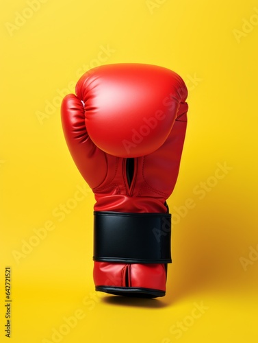Professional Boxing glove Sports Equipment Photorealistic Vertical Illustration. Marital Arts. Ai Generated Bright Illustration with Durable Secure Boxing glove Sports Equipment. © Vector Juice