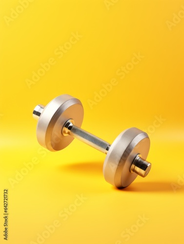 Professional Dumbbell Sports Equipment Photorealistic Vertical Illustration. Wellness and Fitness. Ai Generated Bright Illustration with Functional Ergonomic Dumbbell Sports Equipment.