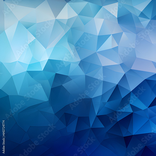 Poly geometric blue background. Generative ai. 