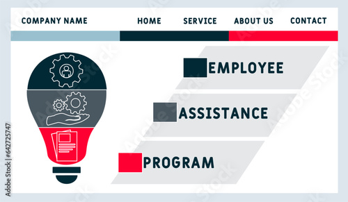 EAP - Employee Assistance Program acronym. business concept background. vector illustration concept with keywords and icons. lettering illustration with icons for web banner, flyer, landing