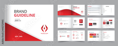 Brand guideline design template or Landscape manual brand guideline layout design template