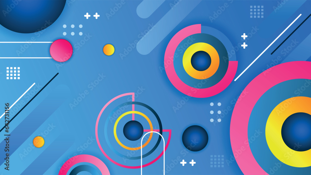 vector gradient abstract colorful shapes background with blue color