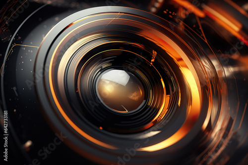 Inside Camera DSLR Lens Technology Concept