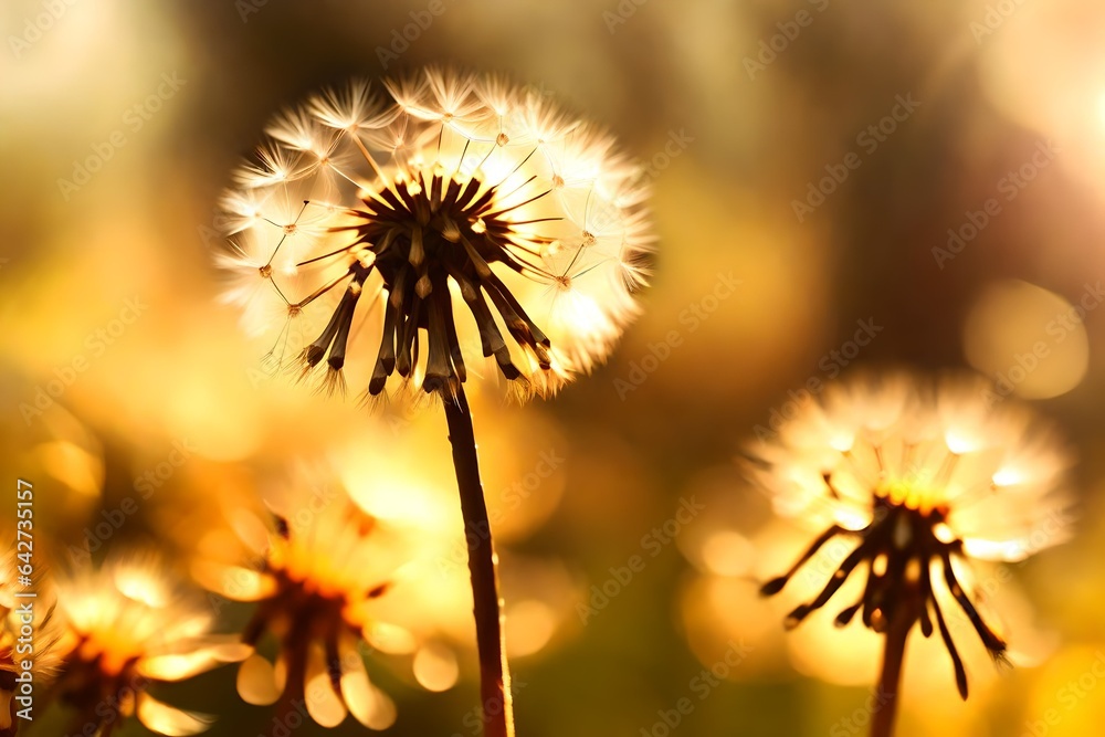 Artistic shot of dandelion,