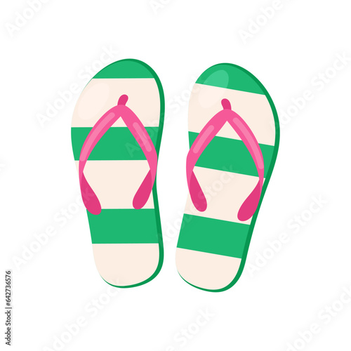 Vector flip flops shoes slates in cartoon style vector illustration isolated