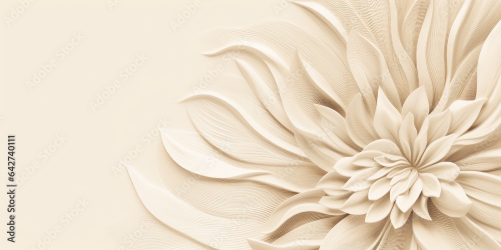 Beautiful abstract beige and white pencil drawing floral design background. beautiful Generative AI AIG32